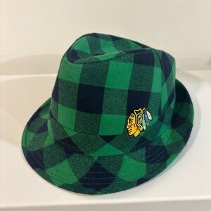 Chicago Blackhawks ST PATRICK'S DAY Fedora Hat Green Plaid Adult Mens Womens NEW